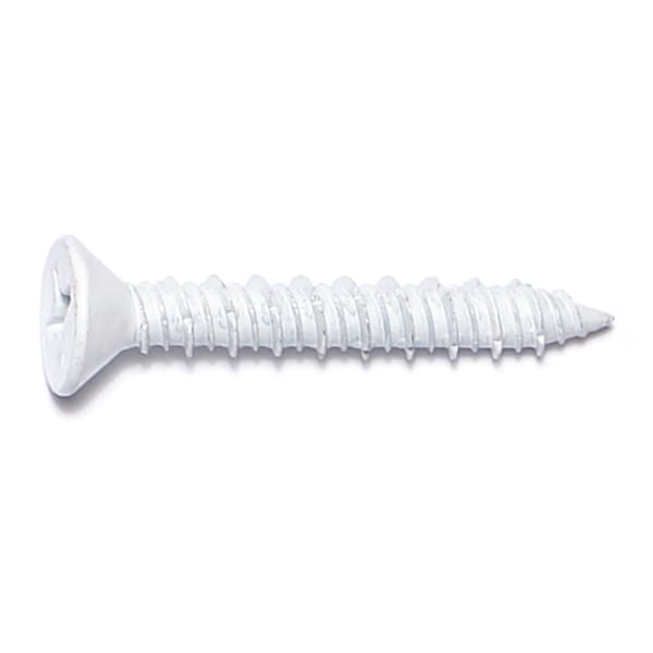 Midwest Fastener Masonry Screw, 1/4" Dia., Flat, 1 3/4 in L, Steel White Ruspert, 100 PK 09705 - main